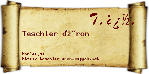 Teschler Áron névjegykártya